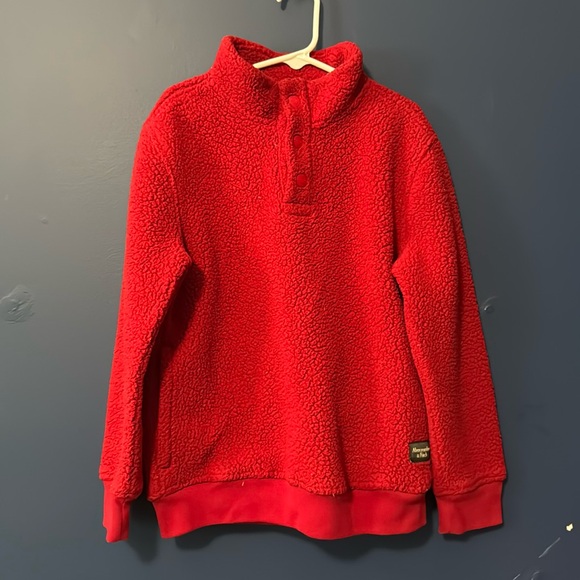 Abercrombie Kids 7/8 Fleece Pullover Sweatshirt Red - Picture 1 of 5